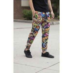 Fresh Prints of Bel-Air Joggers S Multicolor Graffiti All-Over Print Streetwear
